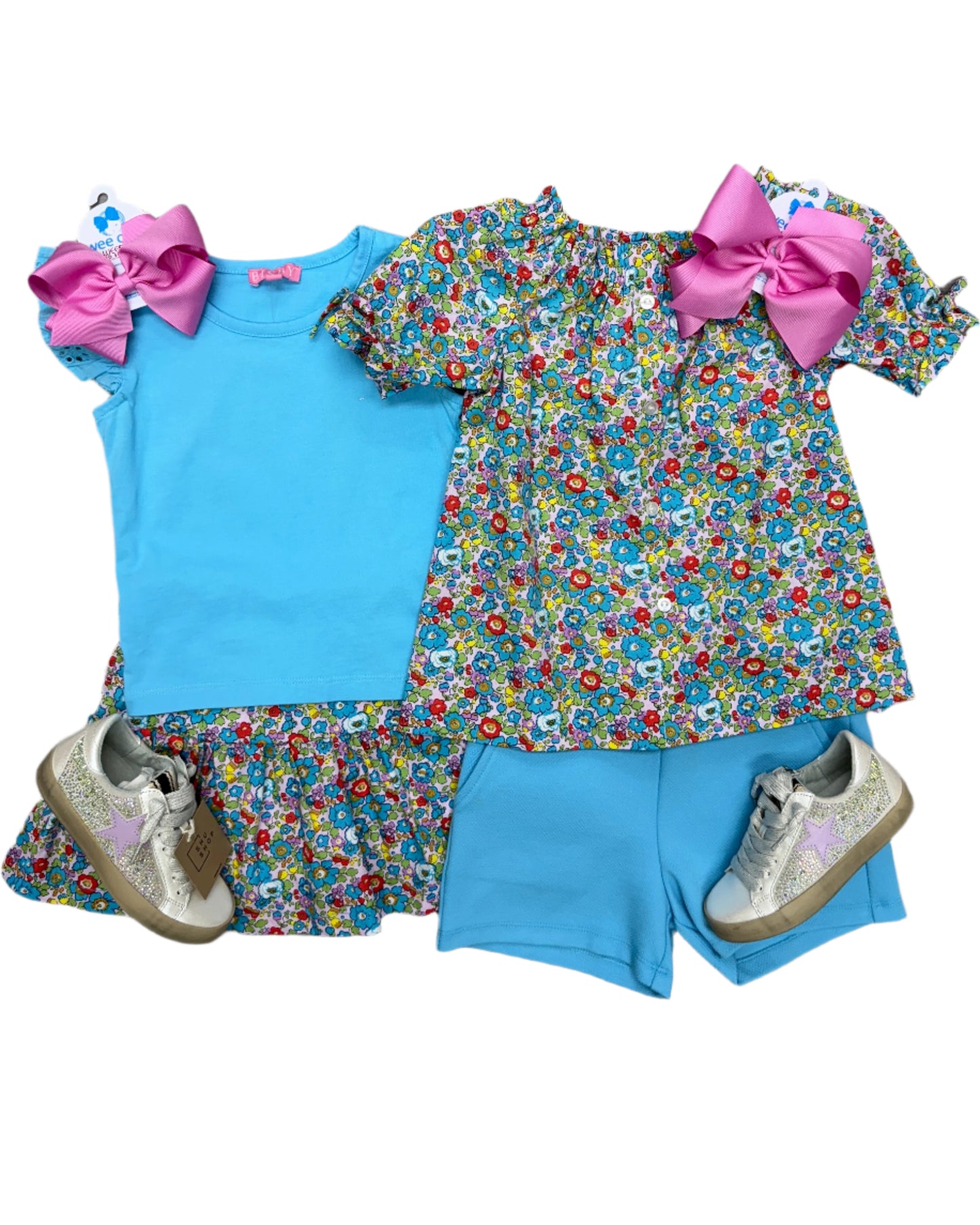 Eyelet Tank - Aqua Girls Tops + Tees Bisby