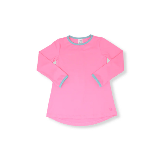 Lindsay LS Tee - Flamingo Pink, Totally Turquoise Girls Tops + Tees Set Athleisure   