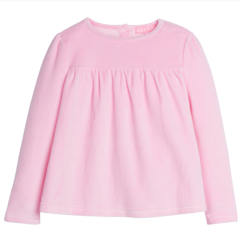 Lisle Top - Pink Velour Girls Tops + Tees Bisby   