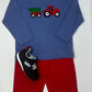 Boy's Lt Blue L/S T-Shirt - Tractor & Wagon w/ Tree Boys Tees Luigi   