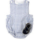 Louis Sunsuit - Royal Windowpane Boys Bubbles + Rompers Little English