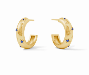 Luna Stone Hoop - Sapphire Blue - Small Earrings Julie Vos   