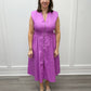 Luna Midi Dress - Lilac w/ White Polka Dots Long Dresses Entro