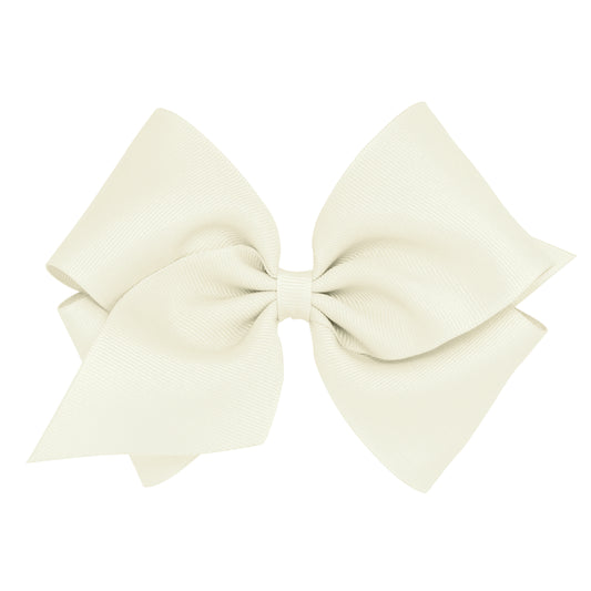 Mini King Grosgrain Bow - Antique White Kids Hair Accessories Wee Ones