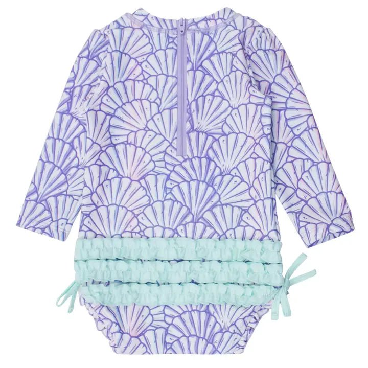 Magical Mermaid L/S One Piece Rash Guard Kids Swim Rufflebutts