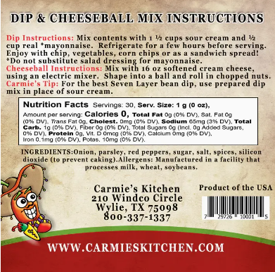 Manana Mexican Dip Mix Impulse Carmie's Kitchen   