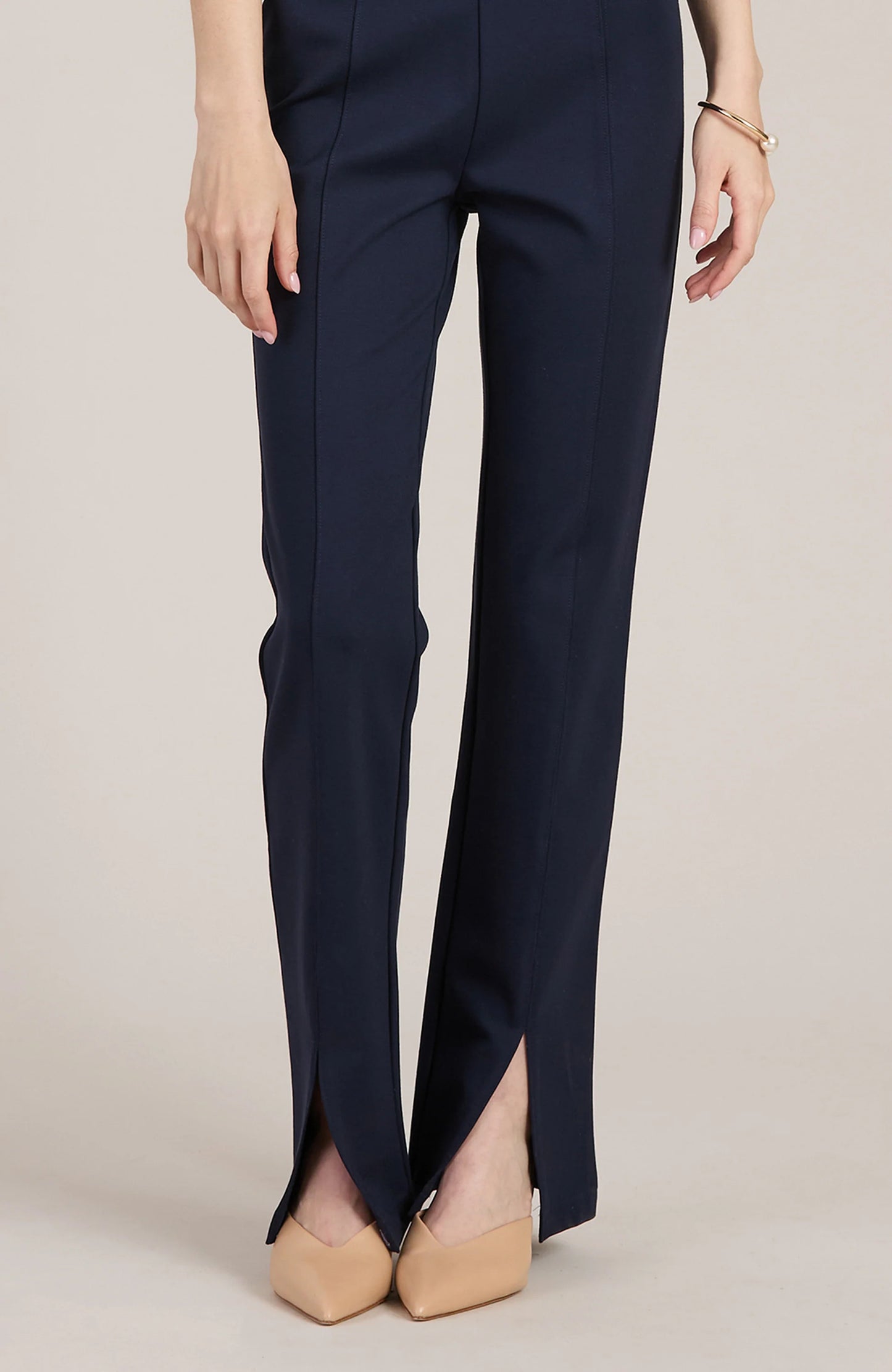 Margie Ponte Slit Front Pants - Navy Pants Tyler Boe   