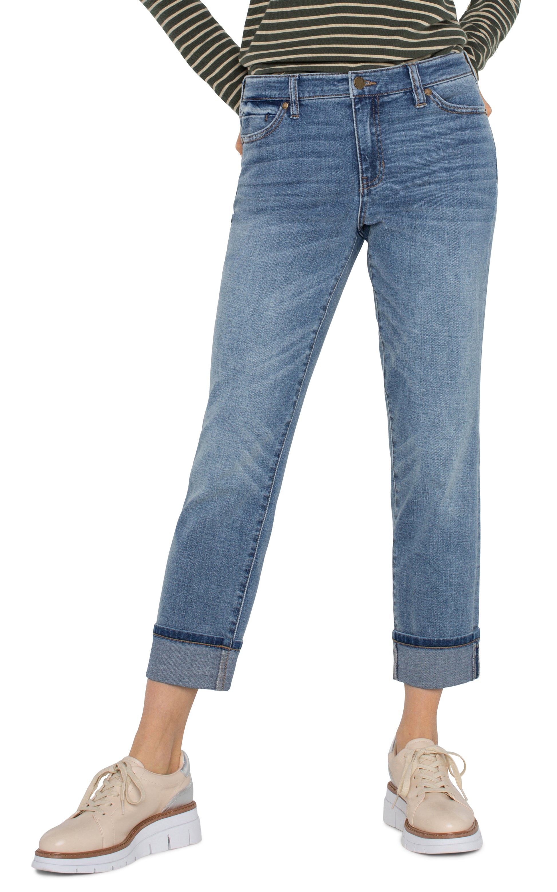 Marley Girlfriend Cuffed Jeans - Vineland Jeans Liverpool   