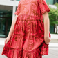 May Tiered Dress - Barbados Cherry Girls Occasion Dresses Briton Court   