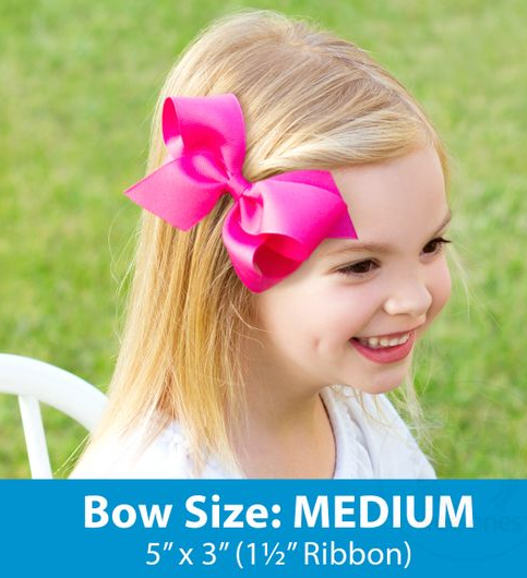 Medium Scalloped Edge Grosgrain Bow - Colonial Rose Kids Hair Accessories Wee Ones   