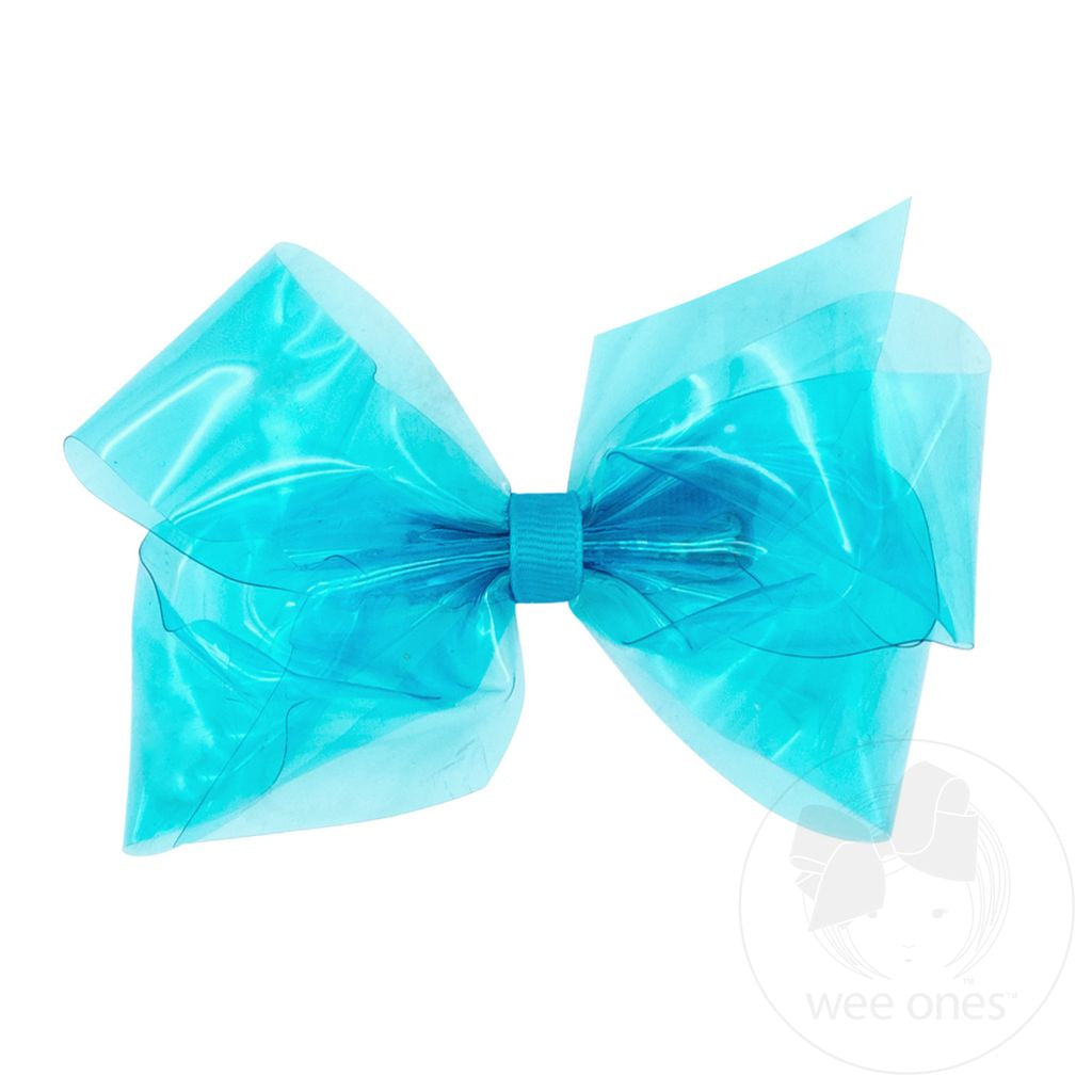 Medium Splish Splash Vinyl Bow - New Turquoise Kids Hair Accessories Wee Ones