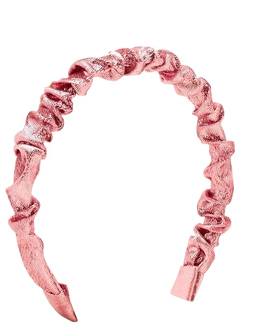 Metallic Ruffle Headband - Pink Kids Hair Accessories Wee Ones   