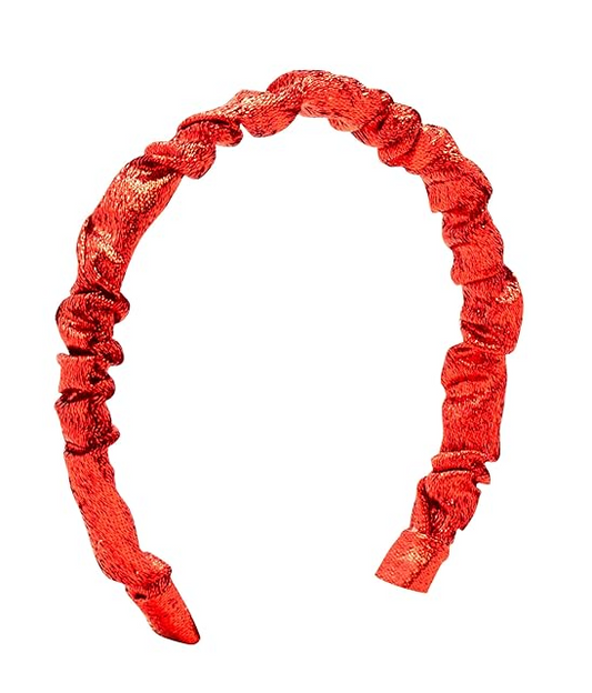 Metallic Ruffle Headband - Red Kids Hair Accessories Wee Ones   