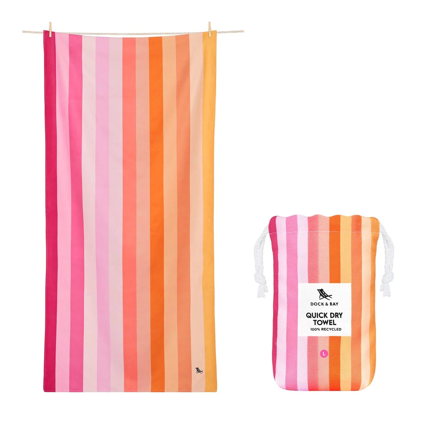 Large Quick Dry Towel - Miami Sorbet Textiles Dock & Bay