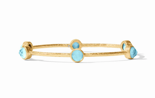 Milano Luxe Bangle - Iridescent Capri Blue - Large Bracelets Julie Vos   