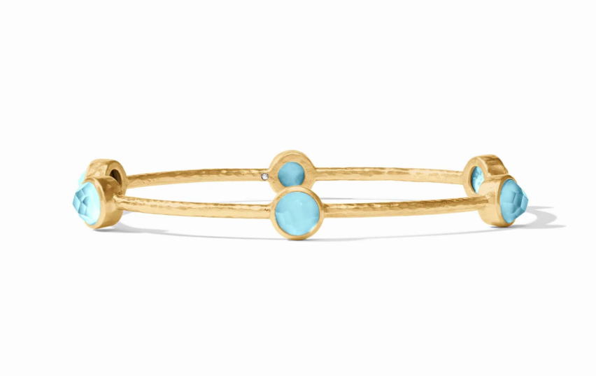 Milano Luxe Bangle - Iridescent Capri Blue - Medium Bracelets Julie Vos   