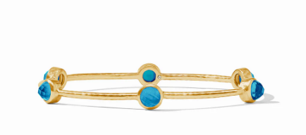 Milano Luxe Bangle - Iridescent London Blue - Large Bracelets Julie Vos   