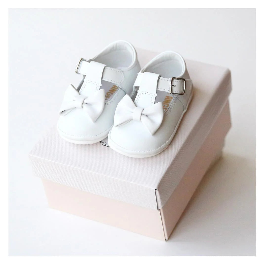 Minnie Bow Mary Jane - White Girls Shoes L'Amour