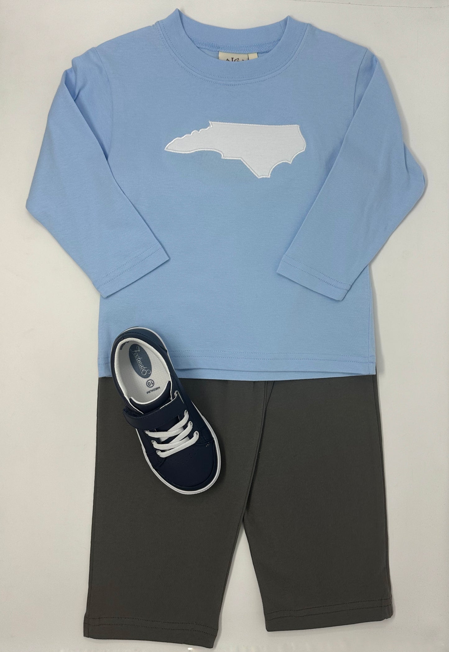 Boy's L/S T-Shirt w/ NC Silhouette - Lt. Blue Boys Tees Luigi   