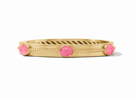Nassau Stone Hinge Bangle - Iridescent Peony Pink Bracelets Julie Vos   