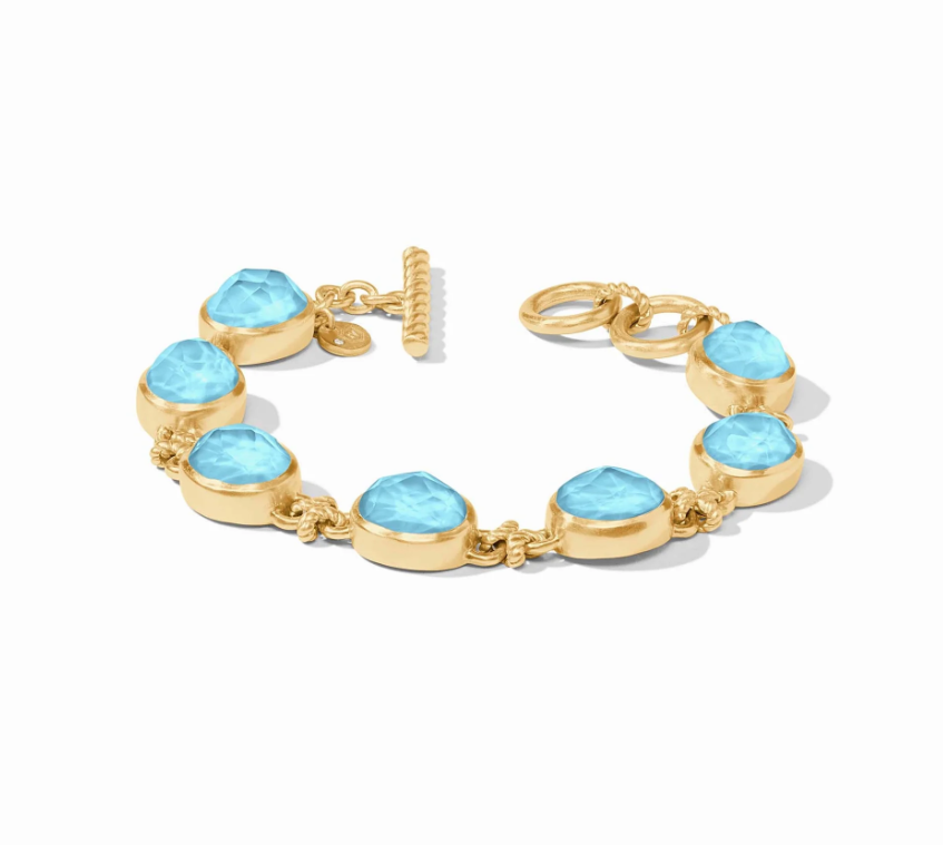 Nassau Demi Stone Bracelet - Iridescent Capri Blue Bracelets Julie Vos   