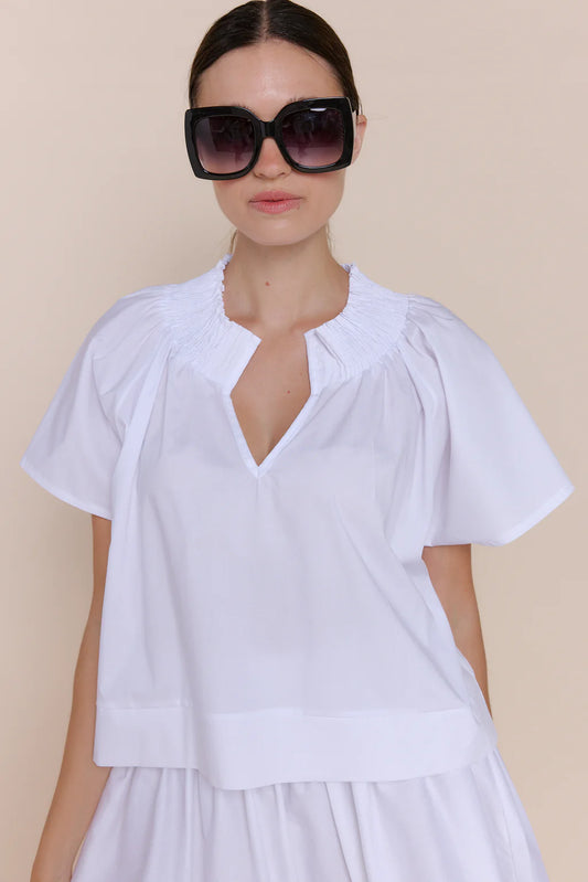 Natalie Top - White Tops Sofia Collection   