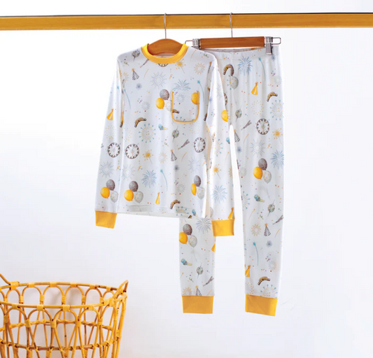 Organic Cotton Pajamas - Happy New Year Kids Pajamas Nola Tawk   