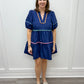 Nova Dress - Navy w/ Colorful Scalloped Trim Short Dresses Entro