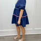 Nova Dress - Navy w/ Colorful Scalloped Trim Short Dresses Entro