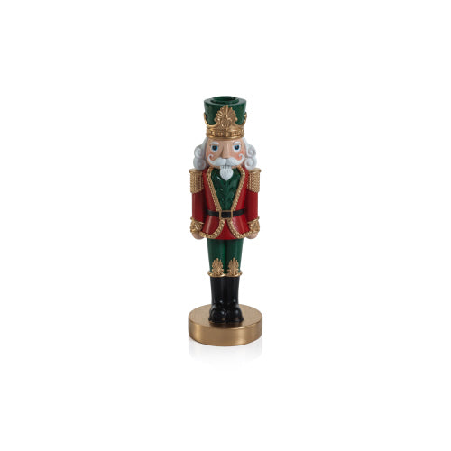 10" Nutcracker Taper Holder - Red & Green Seasonal Zodax   