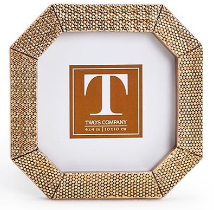 Gold Mesh Octagon Photo Frame - 4x4 Home Decor Two's Company   