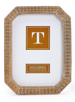 Gold Mesh Octagon Photo Frame - 5x7 Home Decor Two's Company   