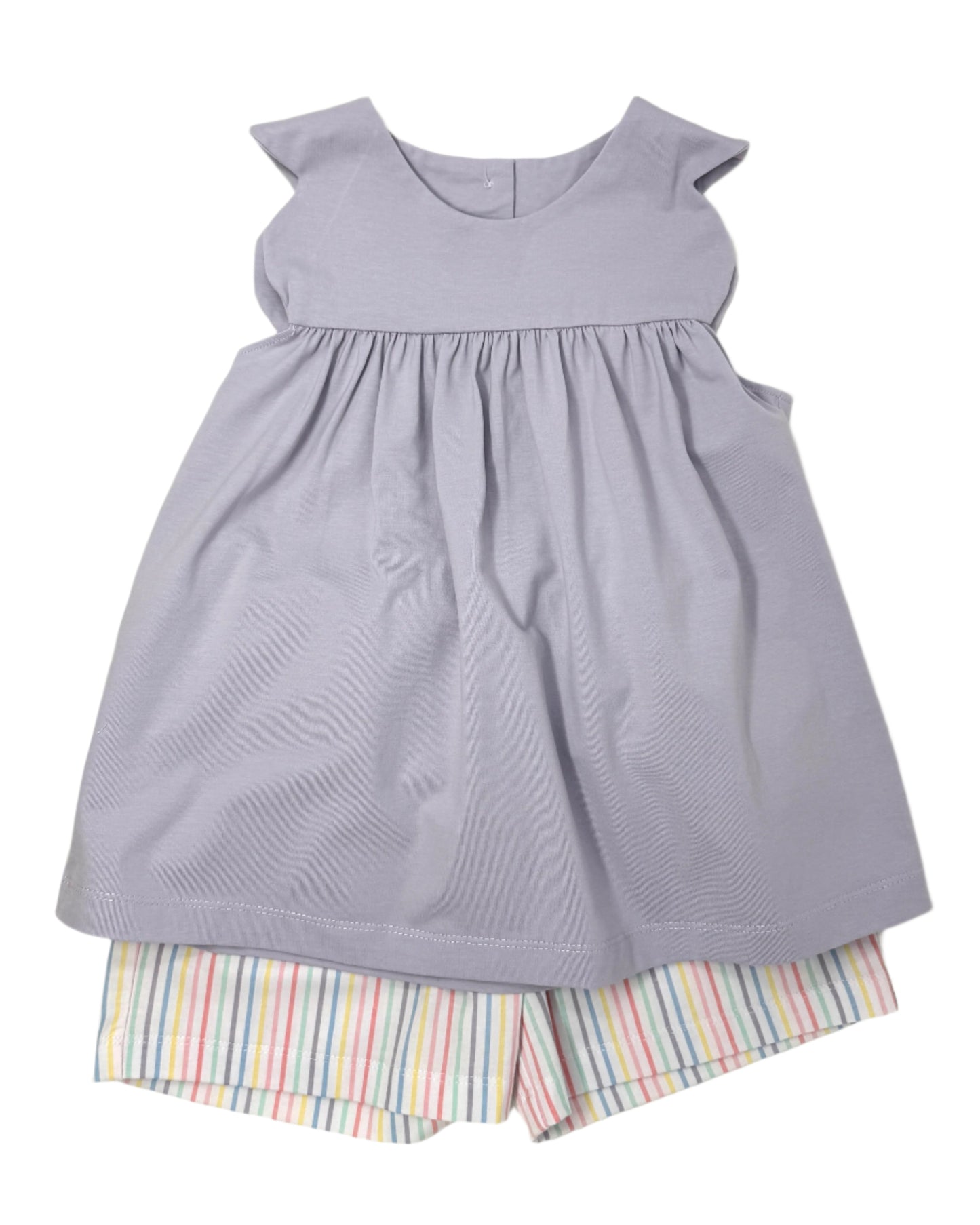 Pastel Stripe Scalloped Short Set Girls Sets Banana Split