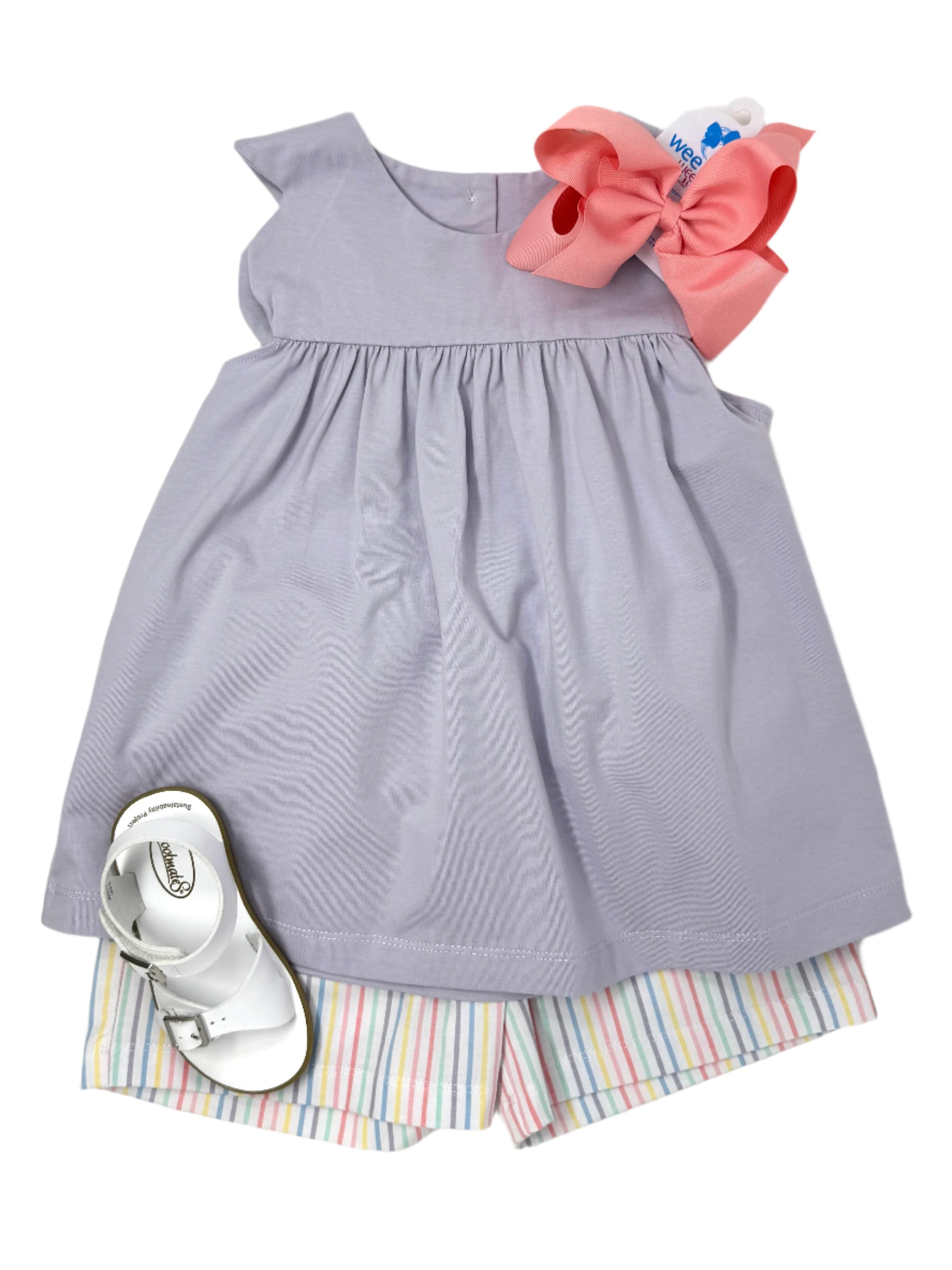 Pastel Stripe Scalloped Short Set Girls Sets Banana Split