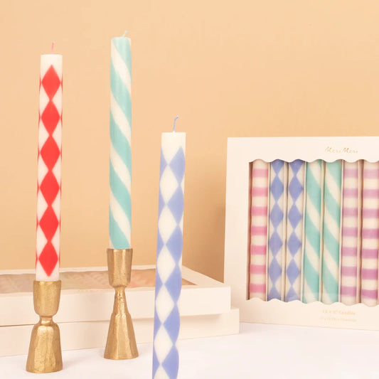 Patterned Table Candles Candles Meri Meri