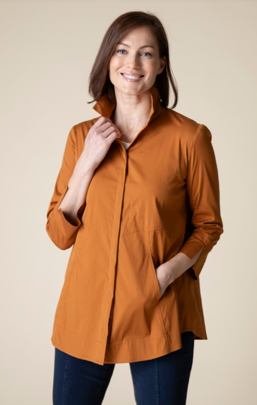 Perfect Travel Hidden Placket Shirt - Ginger Shirts Habitat   