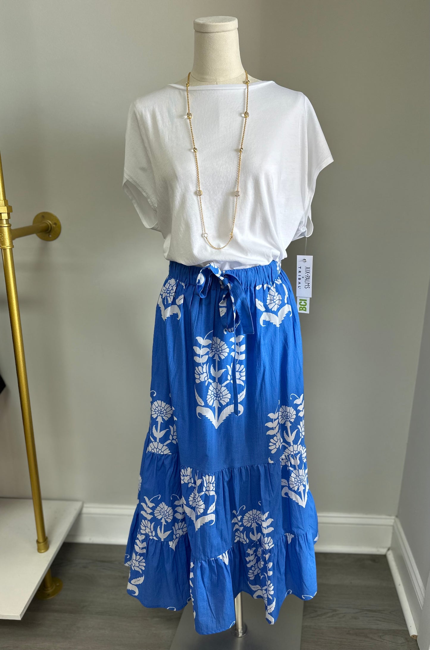 Market Skirt - Mughal Floral Blue Skirts Livro   