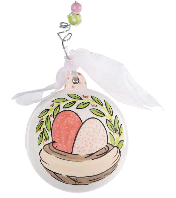 Pink Eggs Baby's First Christmas Ornament Seasonal Glory Haus   