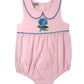 Pink Embroidered Blue Hydrangea Bubble Girls Bubbles + Rompers Sweet Dreams