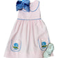 Pink Embroidered Blue Hydrangea Dress Girls Occasion Dresses Sweet Dreams