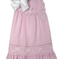 Pink Embroidered Shadow Stitch Bows Gown Kids Pajamas Sweet Dreams