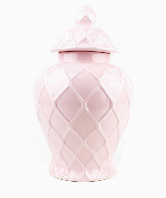 XL Textured Ginger Jar - Pink Home Decor 8 Oak Lane   