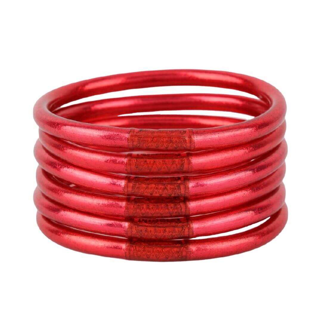 BDG Pink All Weather Bangles (Set of 6) - SM Bracelets Budha Girl   