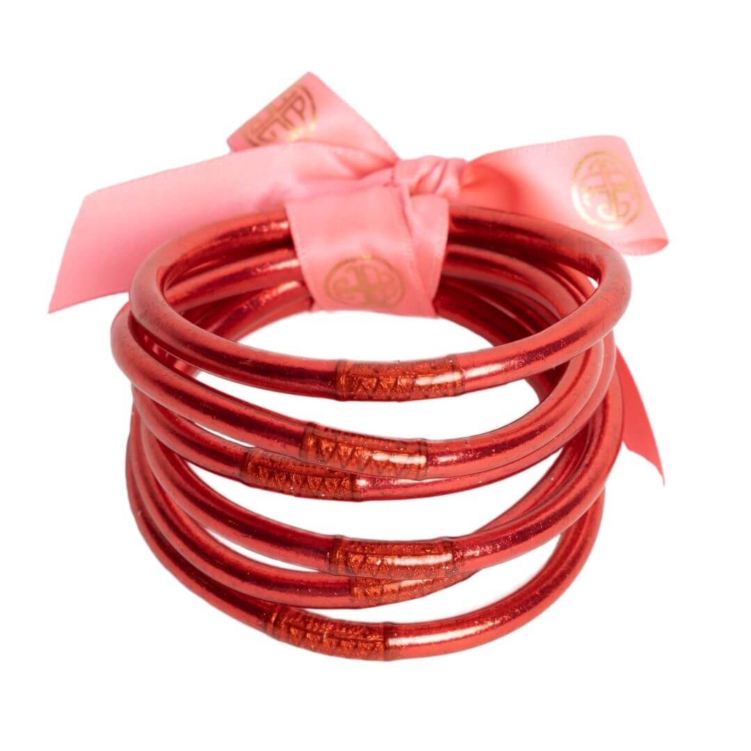 BDG Pink All Weather Bangles (Set of 6) - SM Bracelets Budha Girl   