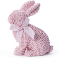 Basket Weave Bunny with Bow - Assorted Seasonal Two's Company Pink