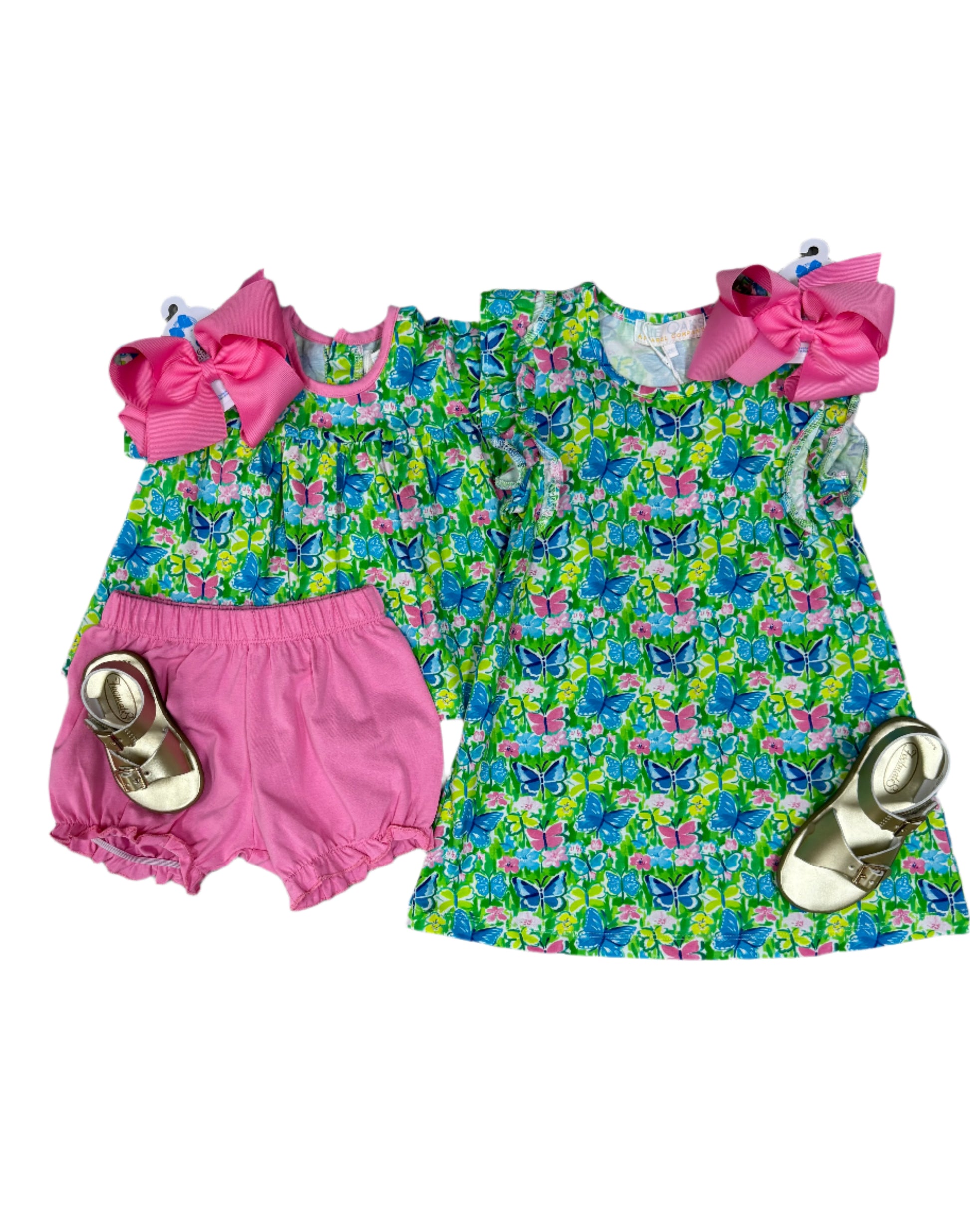 Lori Dress - Preppy Butterfly Girls Play Dresses The Oaks Apparel Company