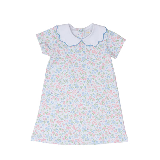 Presley Kait Dress - Ditsy Bow Girls Play Dresses The Oaks Apparel Company