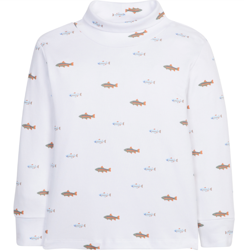 Printed Turtleneck - Fish Boys Tees Little English   