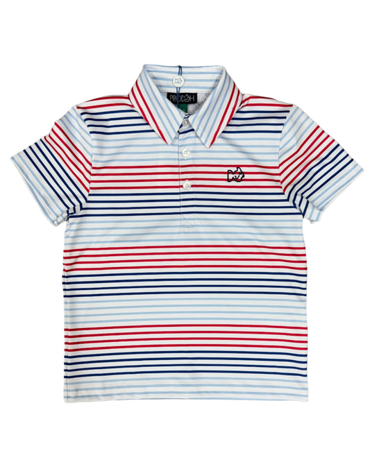 Pro Performance Polo - Americana Stripe Boys Shirts + Polos Prodoh