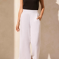 Pull On Ankle Pant w/ Hem Vent - White Pants Tribal